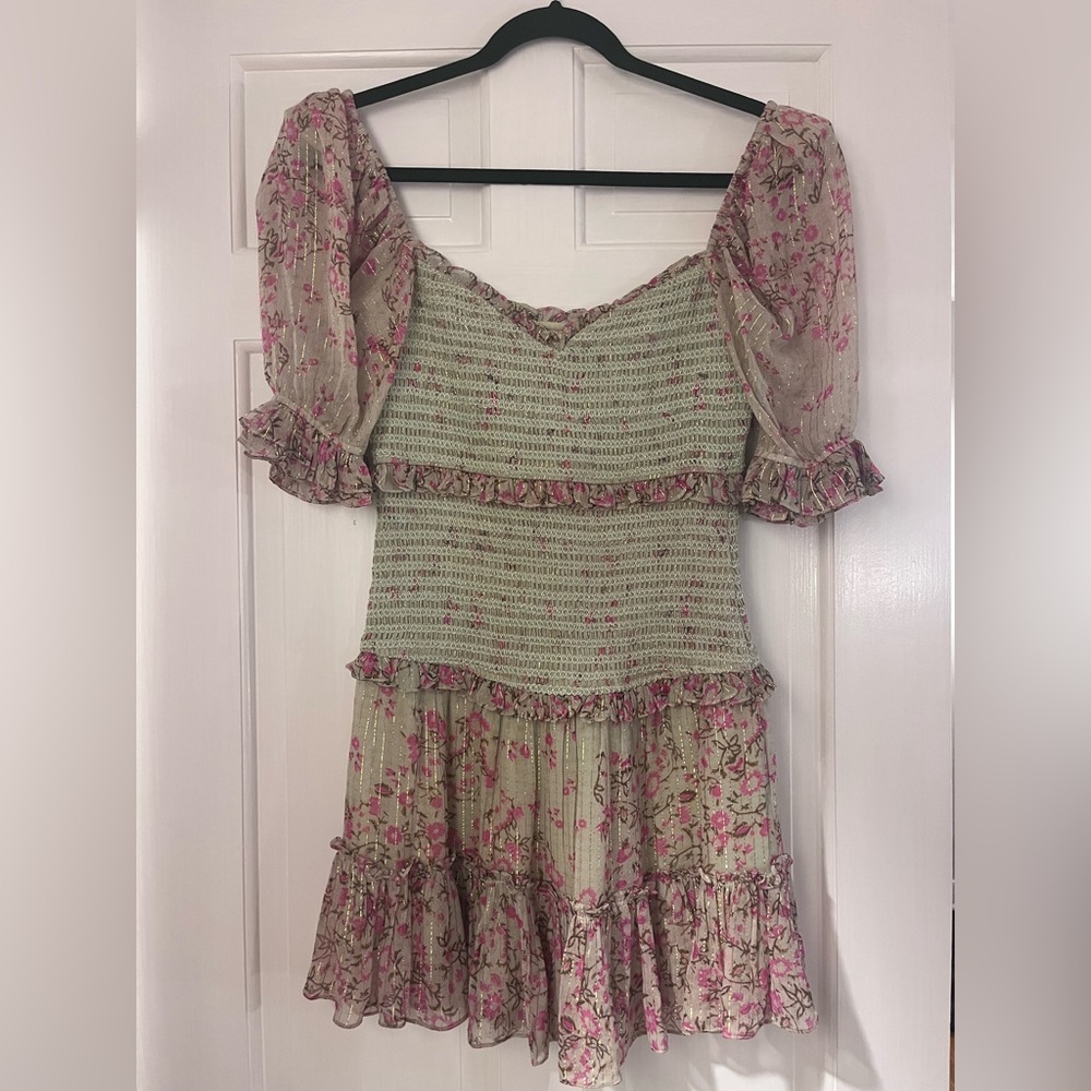 HEMANT AND NANDITA | Nina Mini Dress in Pale Mint size SMALL. Worn once